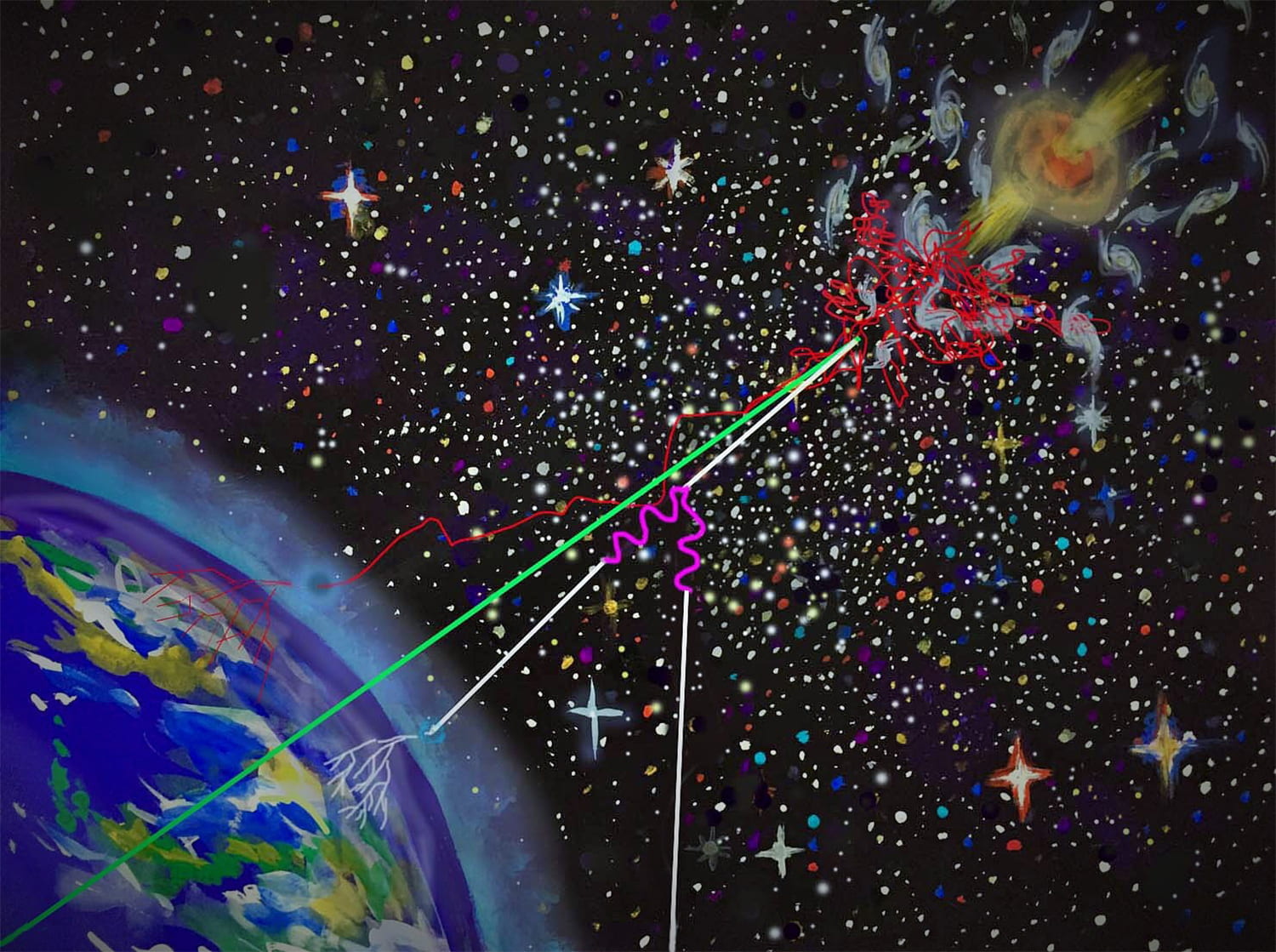 Three Types of Extreme Energy Space Particles may have Unified Origin- New model connects the origins of very high-energy neutrinos, ultrahigh-energy cosmic rays, and high-energy gamma rays with black-hole jets embedded in their environments.